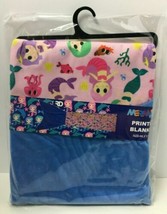 Royal Deluxe Accessories Pink/Blue Mermaid Printed Blanket 48.5&quot; x 18.2&quot; - £14.86 GBP