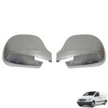 2x CHROME SIDE LEFT &amp; RIGHT WING MIRROR COVER CAPS MERCEDES VITO W639 20... - £42.05 GBP