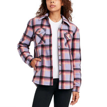 Women&#39;s Long Sleeve Plaid  Sherpa Lined Fleece Shirt Jacket : XL, Purple - $49.99