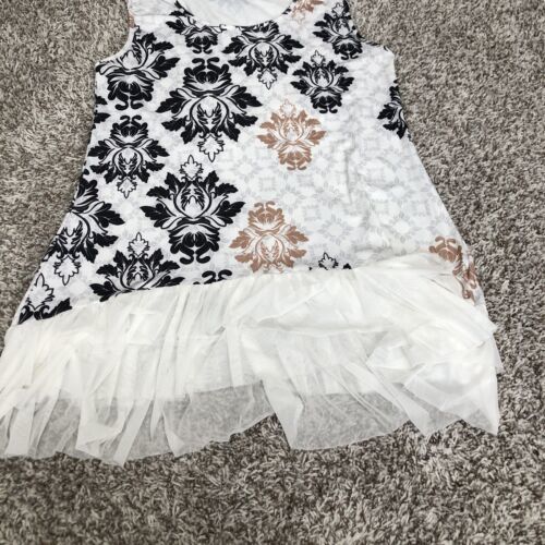 lily by firmiana tunic size medium ruffle lace detail hem Sleeveless Scoop Neck Item image 2