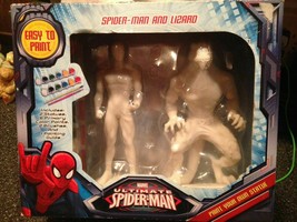 Marvel Ultimate Spider Man & Lizard Easy to Paint Your Own Statues NIB Retired - $23.75