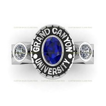 Personalized Oval University Class Ring for Women Sterling Silver Gift for Women - £95.58 GBP