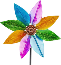 Colorful Wind Spinner 38Inches, Metal Garden Pinwheels for Yard and Garden, Deco - £22.93 GBP