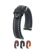 Hirsch Liberty Leather Watch Strap - Brown - L - 24mm / 22mm - Shiny Sil... - $59.95