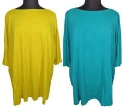 Roaman&#39;s Set Of Two Women&#39;s Boat Neck Cotton Tops Plus Size 4X 34-36 - £19.90 GBP