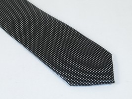 Mens Narrow Tie/Hankie Set Woven Vito Rofolo VTR-105 Black White Dots image 3