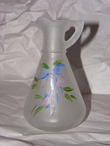 Hazel Atlas hand painted Oil cruet  Frosted Glass - £5.91 GBP