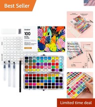 Professional 100-Color Watercolor Paint Set - Includes Metallic &amp; Macaro... - $60.00