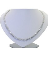 3mm 20 CT Gradué Simulé Diamant 14K Plaqué or Blanc Tennis Collier Noël - €444,29 EUR