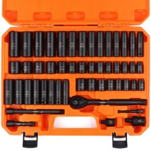 HORUSDY 3/8&quot; Drive Impact Socket Set, 50-Piece Standard SAE (5/16 to 3/4 inch) a - £72.33 GBP