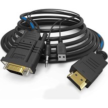Vga To Hdmi Adapter Cable, 6Ft/1.8M Vga To Hdmi 1080P Hd Audio Tv Av Hdtv Video  - £21.95 GBP