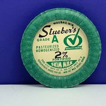 Dairy milk bottle cap farm advertising vintage label Stuebers Wausau WI ... - $7.87