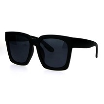 Womens Boyfriend Style Oversize Horned Rim Thick Plastic Sunglasses Matte Solid  - £21.20 GBP