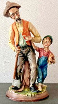 Vintage Lefton (unmarked) Grandpa &amp; Grandson Figurine 11.5&quot; - £9.56 GBP