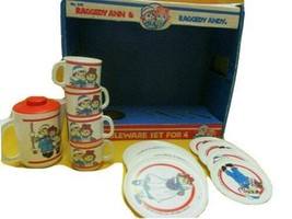 Vintage 1989 Vintage Raggedy Ann and Andy Tableware Set Deluxe - $133.00