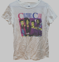 Culture Club Boy George Vintage 80s Girls Women White T-Shirt XL - $12.41