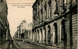 Vtg Photo Postcard 1919 La Grand Guerre Bombardment De Reims Rue Ceres UNP - £10.63 GBP