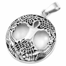 Celtic Tree of Life Necklace Stainless Steel Womens Mens Yggdrasil Pendant - £15.22 GBP