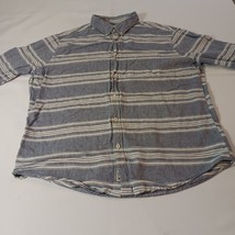 American Eagle Outfitters Classic Fit Men's White & Gray Stripes Shirt Sz Large  image 10