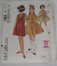 McCall&#39;s Pattern 7463 Girls&#39; Dress and Jumper Size 10 Uncut Vintage 1960&#39;s - $8.95