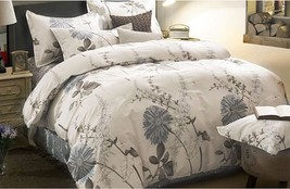 Wake In Cloud - Floral Comforter Set, Botanical Flowers Pattern Printed, 100% - £65.52 GBP