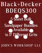 Black+Decker BDEQS300 - 1/4 Sheet - 17 Grits - No-Slip - 5 Sandpaper Bundles - £3.94 GBP