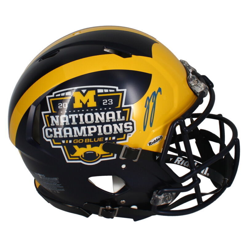 Primary image for J.J. McCarthy Autographed Wolverines Nat't Champs Authentic Speed Helmet Beckett