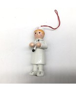 Vintage Wooden Nurse Ornament 3 inches Hat  Thermometer Midwest Taiwan - £7.85 GBP