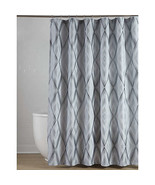 Croscill Echo Fabric Shower Curtain Diamond 72x72&quot; Slate Grey Bath Guest... - £26.91 GBP