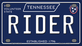 Rider Tennessee Blue Novelty Mini Metal License Plate - £11.76 GBP