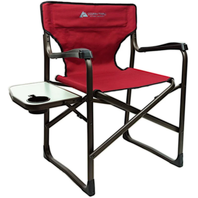 Ozark Trail Director Camping Chair, Red with Side Table beach chair  foldable - £83.86 GBP
