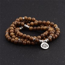 Unisex Women Men Yoga 108 Beads Bracelet Natural Sandalwood Buddhist Buddha Wood - £14.09 GBP