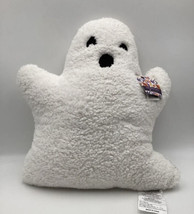 New Novogratz Halloween Ghost Shaped White Sherpa Plush Pillow 19 X 22 - £34.35 GBP