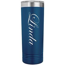 Linda - 22oz Insulated Skinny Tumbler Personalized Name - Blue - $33.00