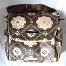 Petunia Pickle Bottom Brown/Cream Pink Inside Floral Diaper Bag/Back Pack - £33.00 GBP