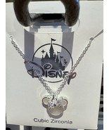 Disney Parks Cubic Zirconia Minnie Mouse Silver Color Necklace NEW - $745.89 MXN
