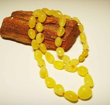 Handmade Amber Necklace Natural Baltic Amber yellow beads necklace - £98.90 GBP