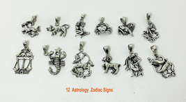 925 Silver Astrological Zodiac Symbols Charms, Handmade Birthday Signs Charm  - £16.03 GBP