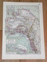 1912 Antique Map Of Alaska Juneau Sitka Panhandle Aleutian Islands Canada Yukon - £20.47 GBP
