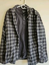 Amazon Essentials Flannel Button Shirt w/Long Sleeve, Men&#39;s L, Black 100... - $9.49