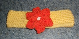 Handmade Crocheted Yellow Flower Design Dog Collar LARGE Pembroke Welsh Corgi Br - $12.37