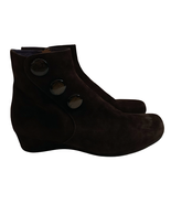 Vaneli Suede Ankle Boots Women&#39;s Size 9.5N 1&quot; Wedge Heel Inner Zipper - £31.55 GBP