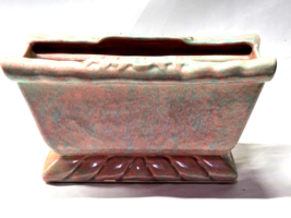 Vintage California Pottery 356 Mcm Art Deco Planter 9.75&quot; Pink &amp; Blue Mottled - £12.82 GBP