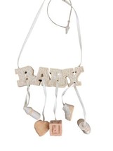 Gallarie II Baby Spell out Dangle Ornament Nursery New Baby Peach  3 in - £6.06 GBP