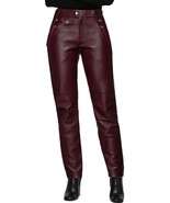 Leather Pants Jeans Waist Womens High Rise Skinny Women Style Pant Burgu... - $176.43 CAD