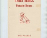 Harry Block&#39;s Ontario House Menu E Ontario Chicago Illinois 1950&#39;s OPS P... - £45.89 GBP