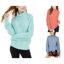 Crave Fame Juniors Turtleneck Cable Knit Sweater - £8.49 GBP