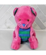Vintage Gymboree Gymbabies SLIPPERS Hot Pink Plush Kitty Cat Bean Bag 1997 - $19.79