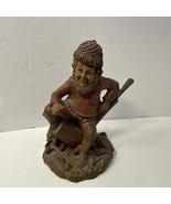 Vintage Tom Clark Gnome Smokey 1983 Sits On Pipe W/ Match Book Statue Fi... - $15.83