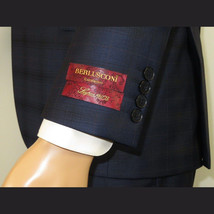Men Suit BERLUSCONI Turkey 100% Italian Wool Super 180's 3pc Vested #Ber24 Navy image 6